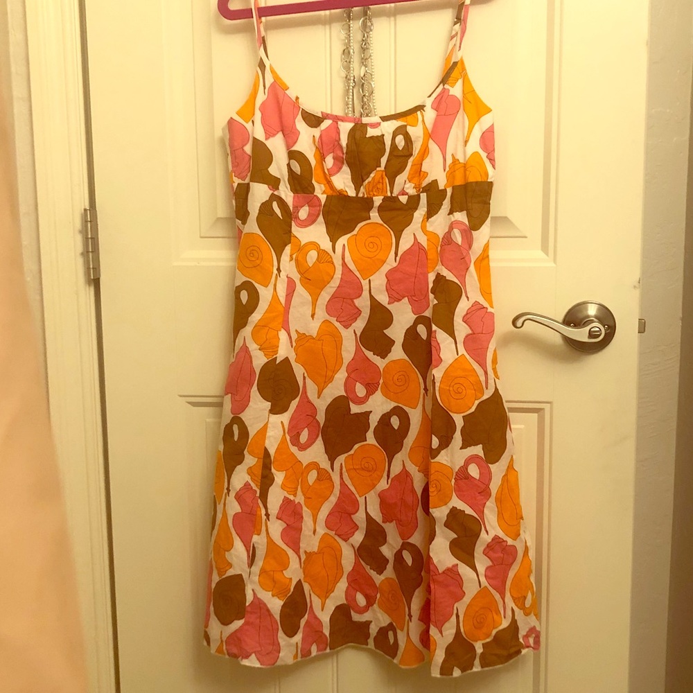 Trina Turk spaghetti strap dress beach print 4